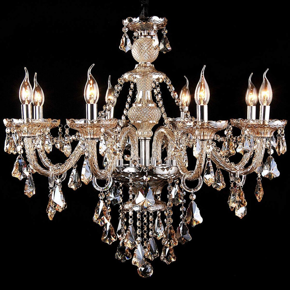 (10 Arms) 8118 Genuine K9 Crystal Chandelier Champagne 2, 5, 6, 7, 8,10,12,15, 18, 32 Arms