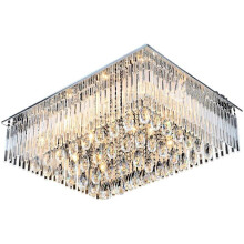(90X70X35CM 48W) 6002 Genuine K9 Crystal Flush Ceiling Light Chandelier 3 Colours Dimmable+Remote CTRL+Bluetooth Speakers