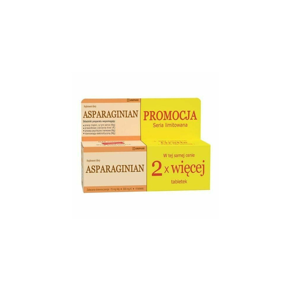 Sklep Polski Asparaginian Magnezu Potasu Magnesium Potassium Aspartate 100 Tablets