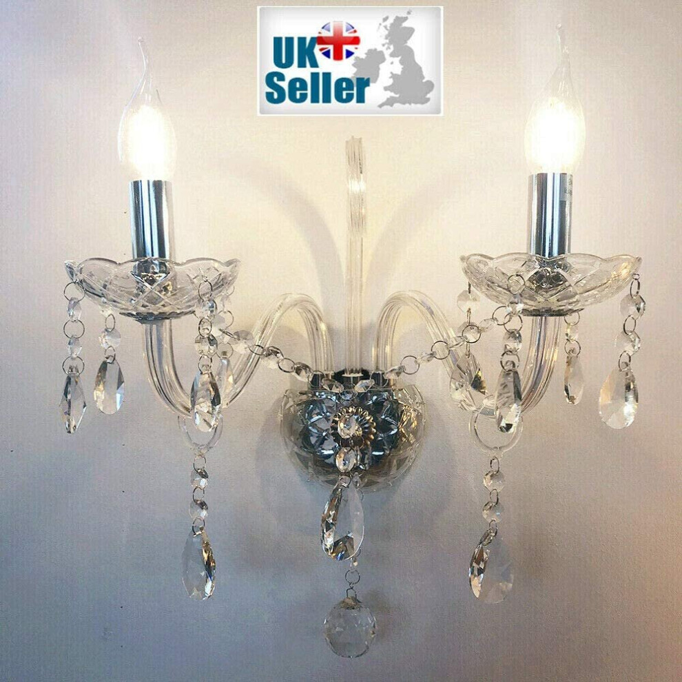 Crystal Palace (2 Arms Wall ) 8006 Genuine K9 Crystal Chandelier Clear 2, 6, 8, 10, 15, 24, 32 Arms Light