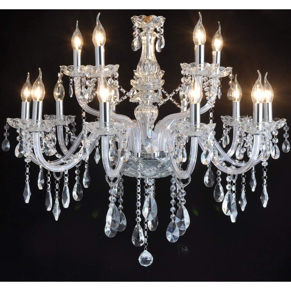 Crystal Palace (15 Arms) 8006 Genuine K9 Crystal Chandelier Clear 2, 6, 8, 10, 15, 24, 32 Arms