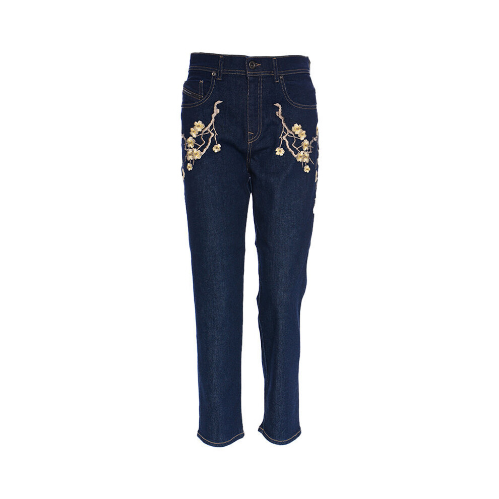 (W27 L26) DIESEL BLACK GOLD TYPE 1799 BG8YL Womens Denim Jeans Embroidery Blue Pant Italy