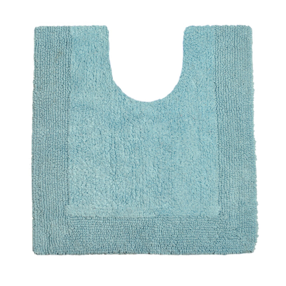 Allure Bath Fashions (Duckegg) Allure Toilet Mat Pedestal Extra Thick Reversible Cotton Mat