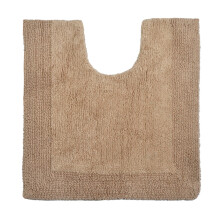 (Stone) Allure Toilet Mat Pedestal Extra Thick Reversible Cotton Mat