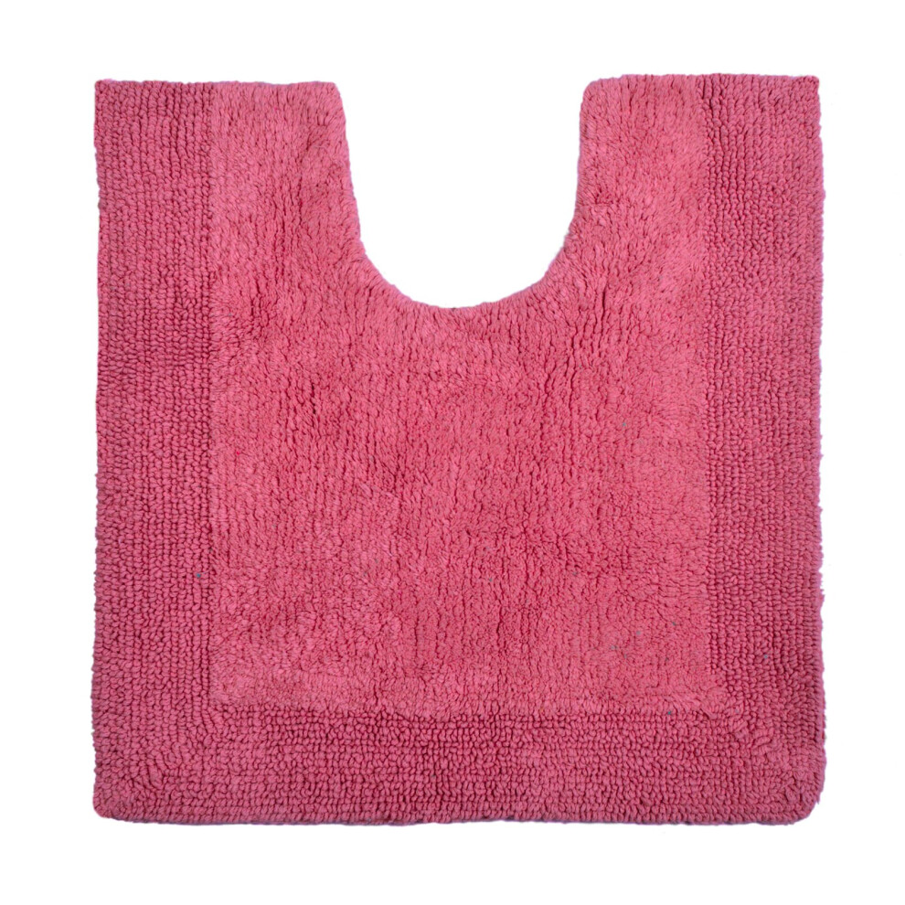 (Hot Pink) Allure Toilet Mat Pedestal Extra Thick Reversible Cotton Mat