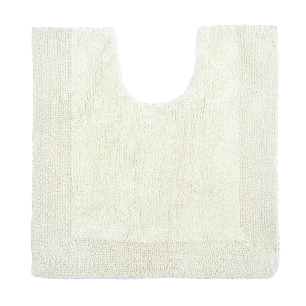 Allure Bath Fashions (Cream) Allure Toilet Mat Pedestal Extra Thick Reversible Cotton Mat Cream