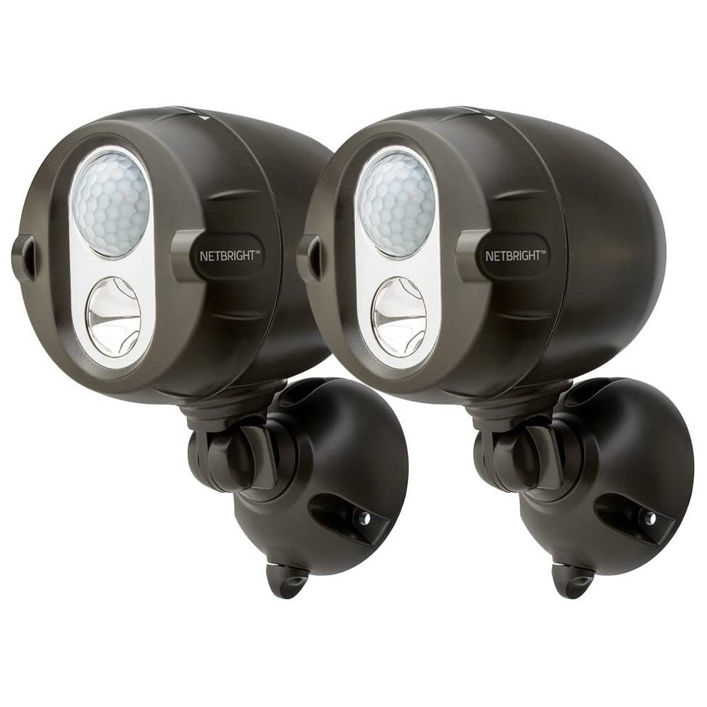 Mr. Beams MBN352 Networked LED Wireless Motion Sensing Spotlight System with NetBright Technology, 200-Lumens, 2-Pack, Brown