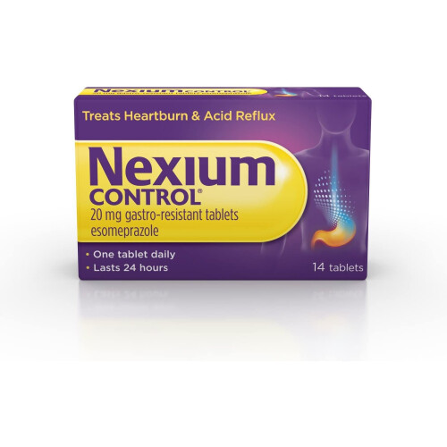 Nexium Control Heartburn And Acid Reflux Relief Tablets 20mg Gastro Resistant Esomeprazole