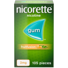 Nicorette Gum - Fruitfusion Flavour - A Fresh-Tasting Way to Stop Smoking - Nicotine Gum - 2mg, 105 Pieces