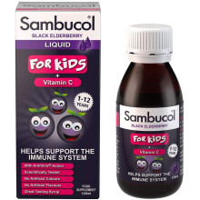 Sambucol Natural Black Elderberry for Kids | Vitamin C | Immune Support Supplement | 120ml
