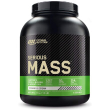 Optimum Nutrition Serious Mass Protein Powder High Calorie Mass Gainer with Vitamins, Creatine Monohydrate and Glutamine, Cookies and Cream, 8 Serving