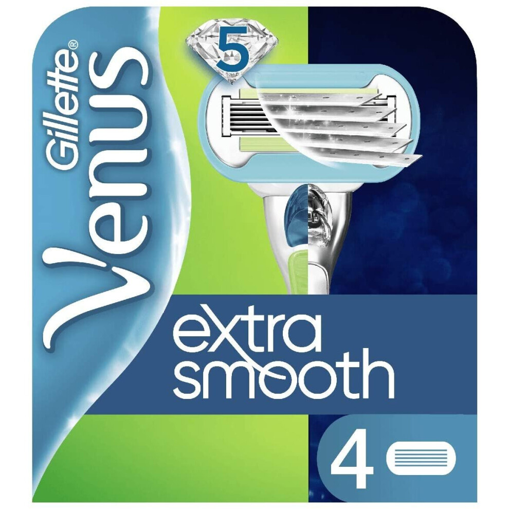 Gillette Venus Extra Smooth Razor Blades for Women, Pack of 4 Refill Blades