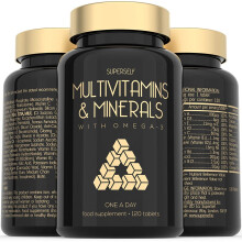 Multivitamins and Minerals with Omega 3 - Multivitamin Tablets for Men and Women - Multi Vitamins for Adults with Iron, Zinc, Vitamin D, C, E, B Compl