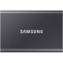 Samsung T7 Portable SSD 1TB – USB 3.2 Gen 2, Titanium Gray (MU-PC1T0T/WW) – Up to 1,050 MB/s, 2m Drop-Proof, Cables Included