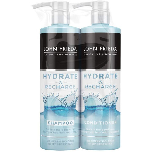 John Frieda Hydrate & Recharge Shampoo and Conditioner Duo Pack for Dry