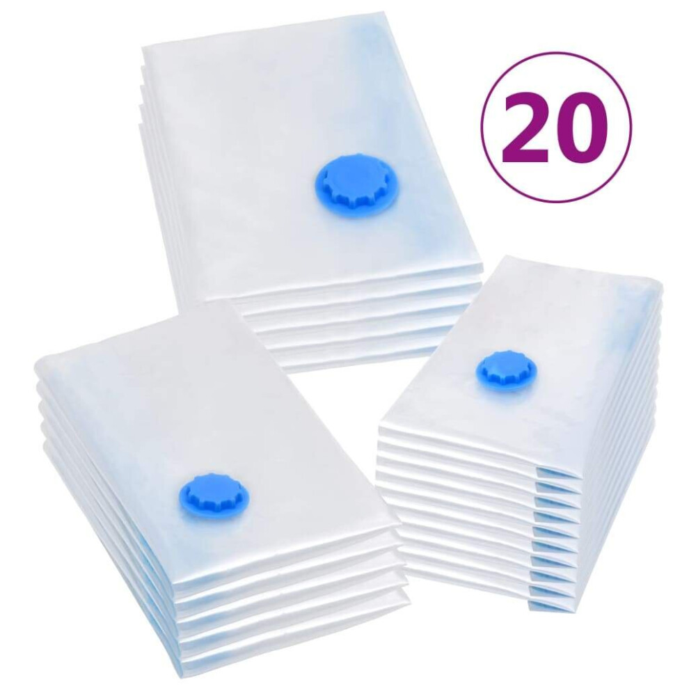 vidaXL 20 pcs Vacuum Travel Storage Bags Clothing Bags 3 Sizes Household Bags