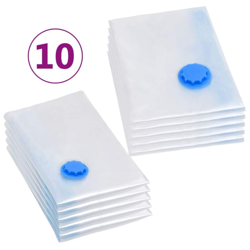 vidaXL 10 pcs Vacuum Travel Storage Bags Clothing Bags 2 Sizes Household Bags