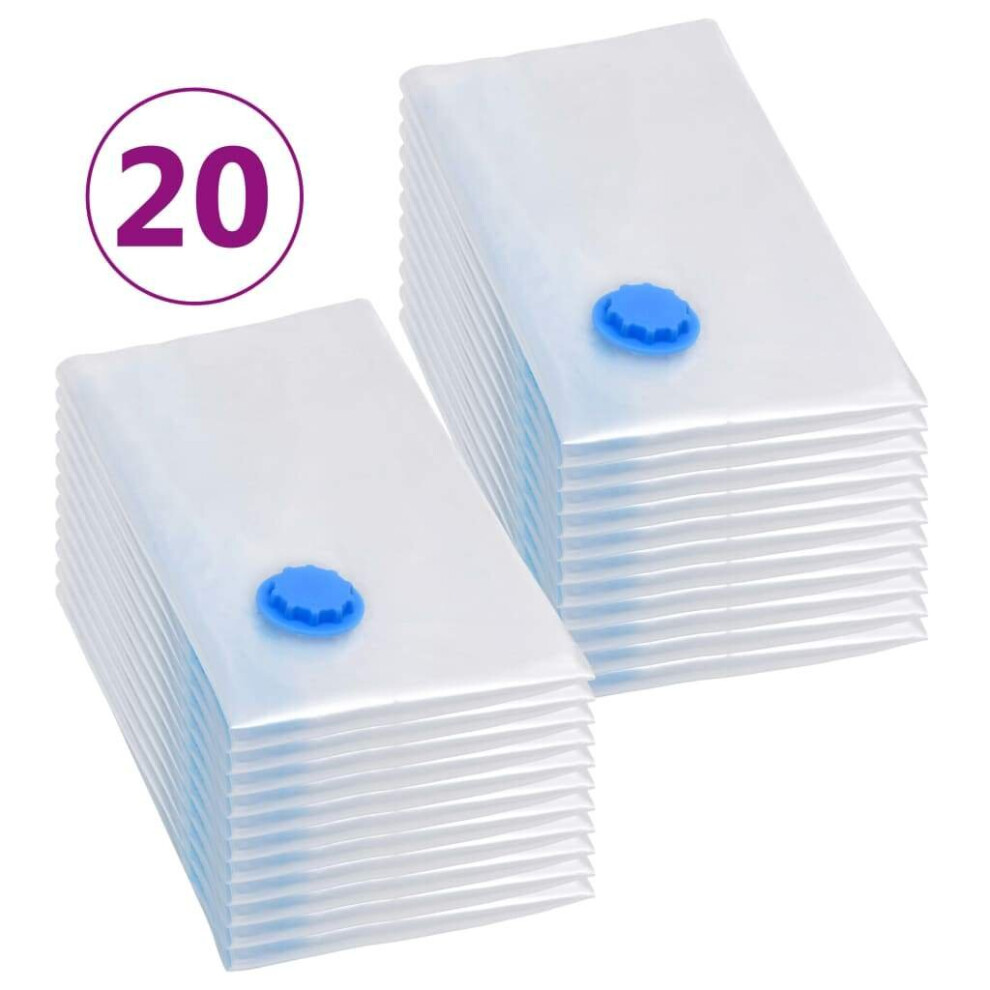 vidaXL 20x Vacuum Travel Storage Bags Clothing Bags 80x60 cm Seal Organiser