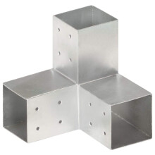 vidaXL Post Connector Y Shape Galvanised Metal 81x81mm Wood Beams Shoe Support