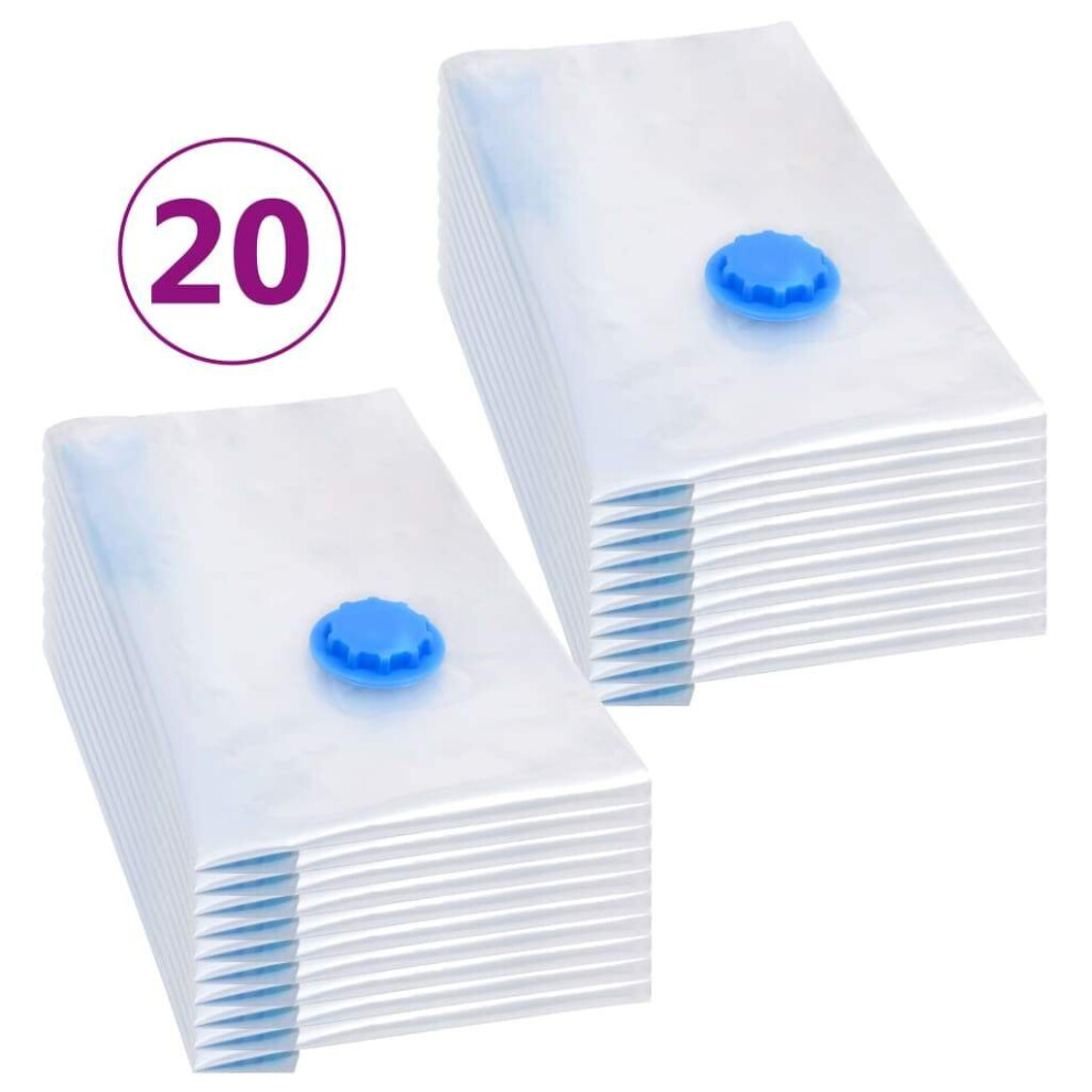 vidaXL 20x Vacuum Travel Storage Bags Clothing Bags 60x40 cm Seal Organiser