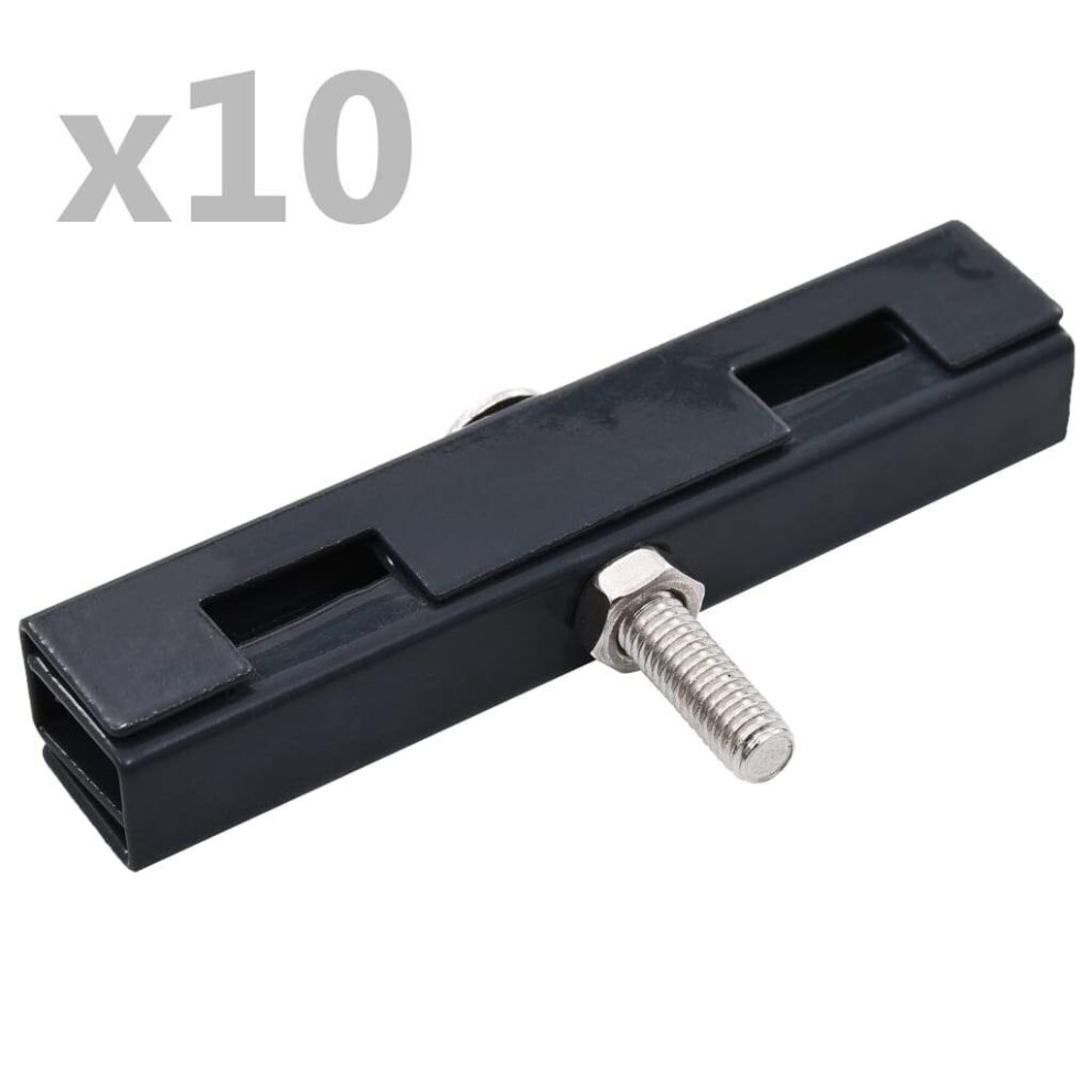 Vidaxl Garden U Mat Connector 10 Sets Fence Grid Double Rod Mesh Anthracite