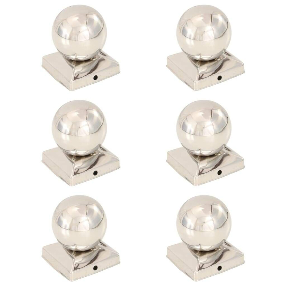 vidaXL 6x Post CapGlobe Final Stainless Steel 91x91mm Fencing Barrier Ball Top