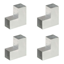 vidaXL Pfostenverbinder 4 Stk. L-Form Verzinktes Metall 91 x 91 mm