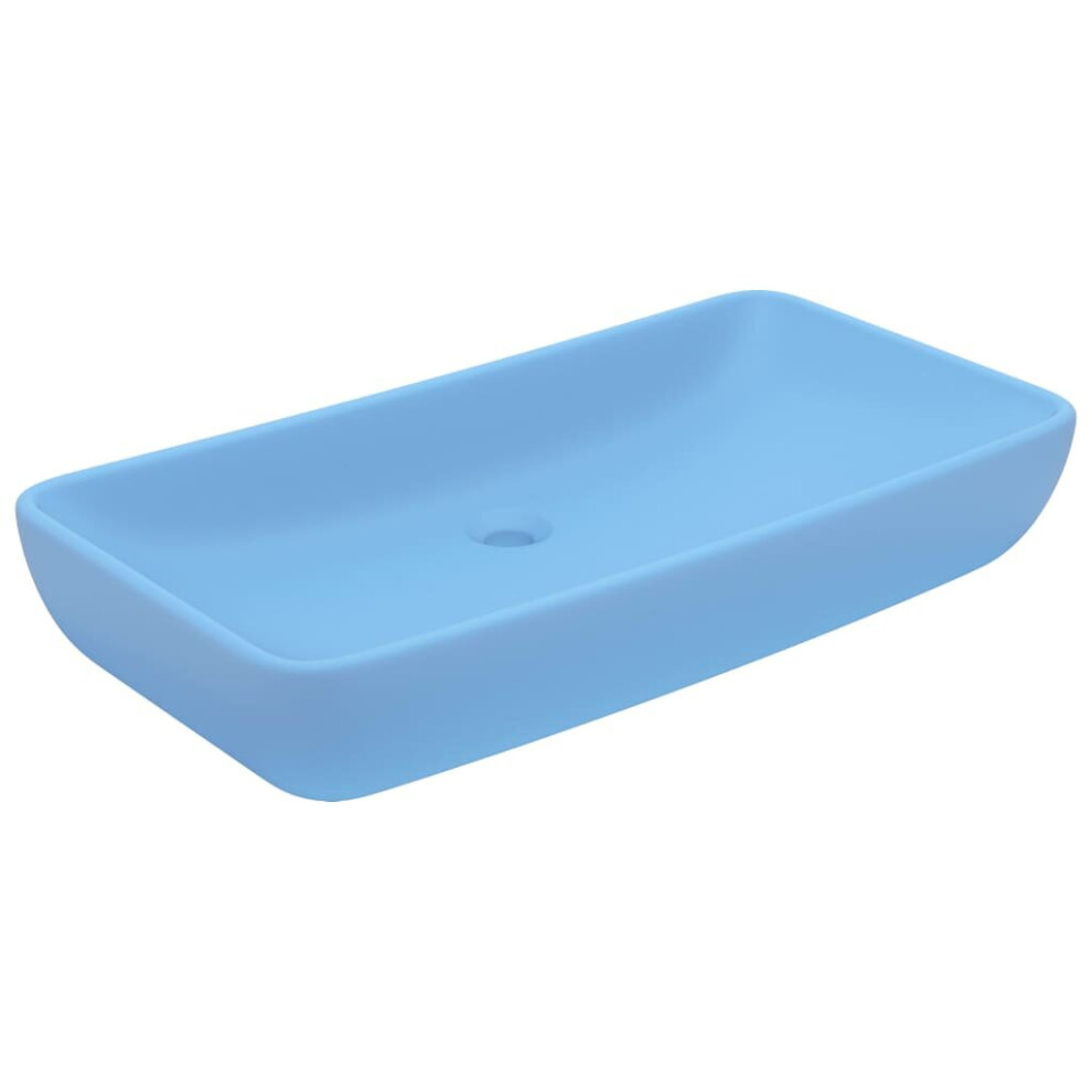 vidaXL  Luxury Basin Rectangular Matt Light Blue 71x38 cm Ceramic