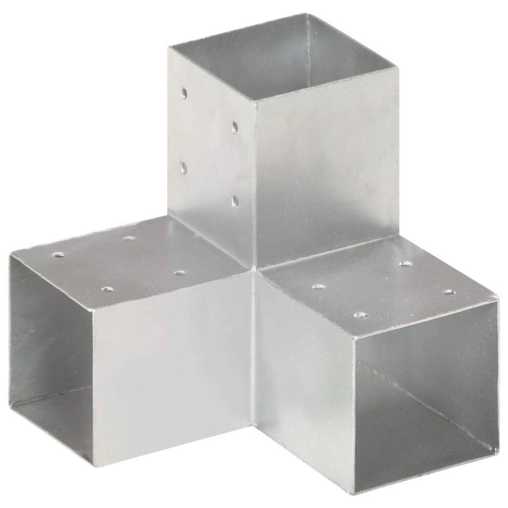 vidaXL Post Connector Y Shape Galvanised Metal 91x91mm Wood Beams Shoe Support