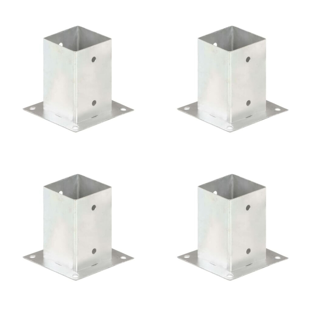 vidaXL 4x Post Anchor Galvanised Metal 91mm Fence Barrier Square Support Base