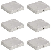 vidaXL 6x Pyramid Fence Post Cap Galvanised Metal 91x91mm Fencing Barrier Top