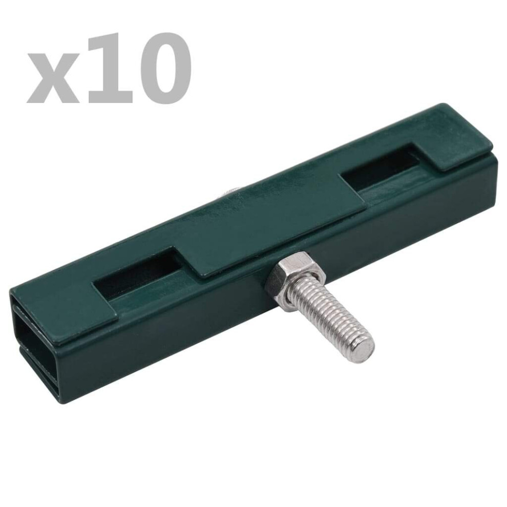 Vidaxl Garden U Mat Connector 10 Sets Fence Grid Double Rod Accessory Green