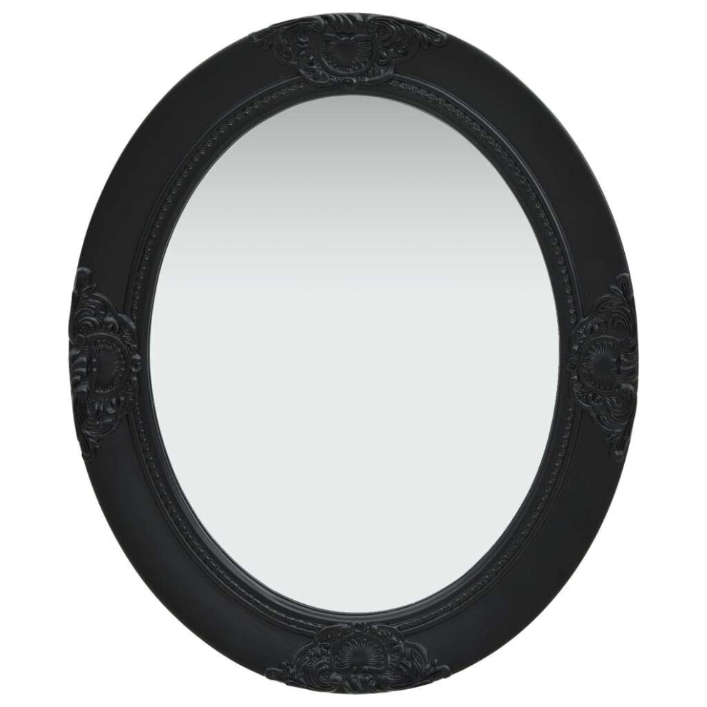vidaXL Wall Mirror Baroque Style 50x60 cm Black Hanging Mirror Bathroom Mirror