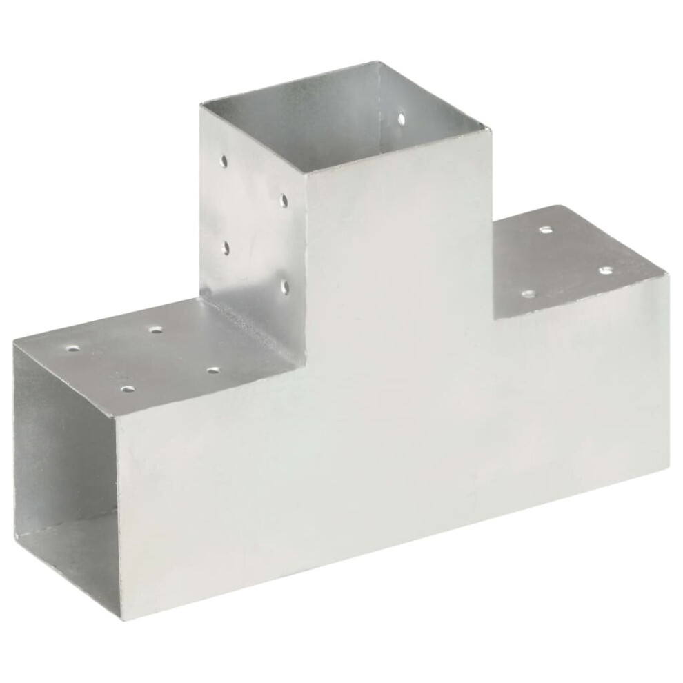 vidaXL Post Connector T Shape Galvanised Metal 101x101mm Wood Beams Support