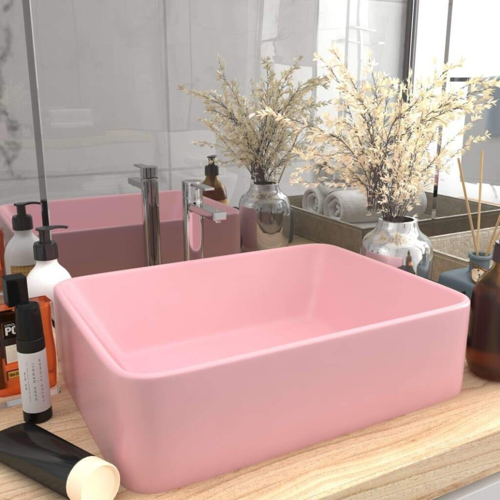 vidaXL  Luxury Wash Basin Matt Pink 41x30x12 cm Ceramic