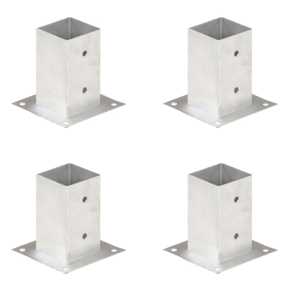 Vidaxl 4X Post Anchor Galvanised Metal 81Mm Fence Barrier Square Support Base