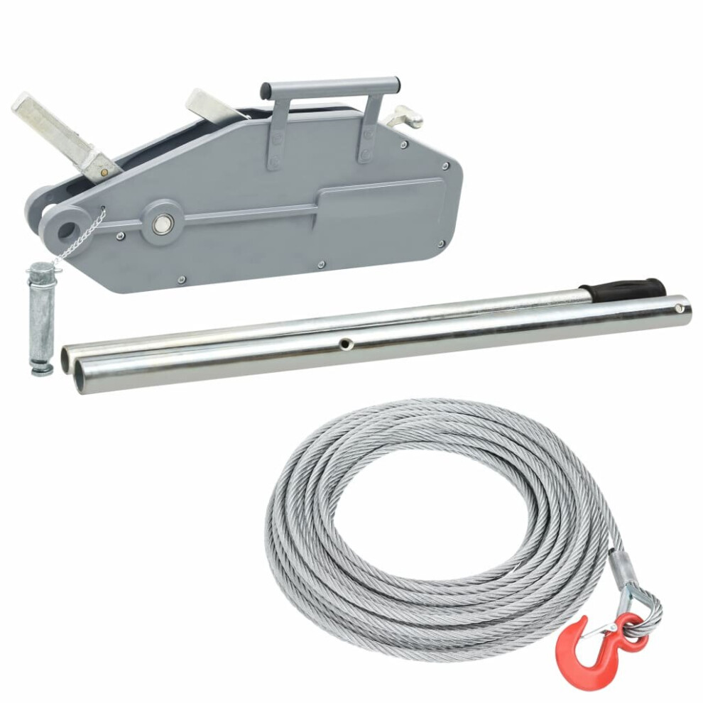 Vidaxl Wire Rope Hoist Winch 1600Kg Manual Lever Hand Winch Pulling Hoist