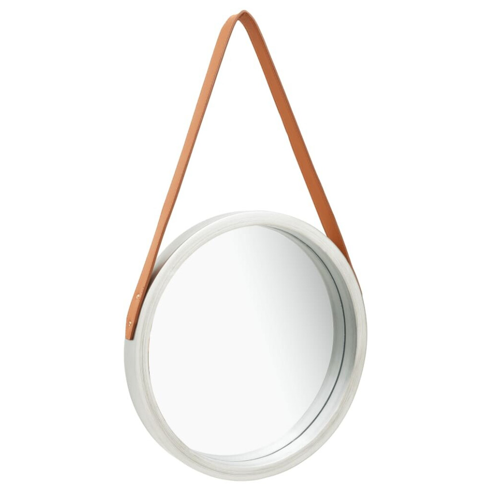 vidaXL  Wall Mirror with Strap 40 cm Silver