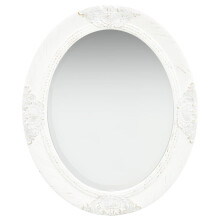 vidaXL Wall Mirror Baroque Style 50x60 cm White Hanging Mirror Bathroom Mirror