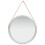 VidaXL vidaXL Wall Mirror with Strap 60 cm Silver Hanging Mirror Bathroom Mirror 1