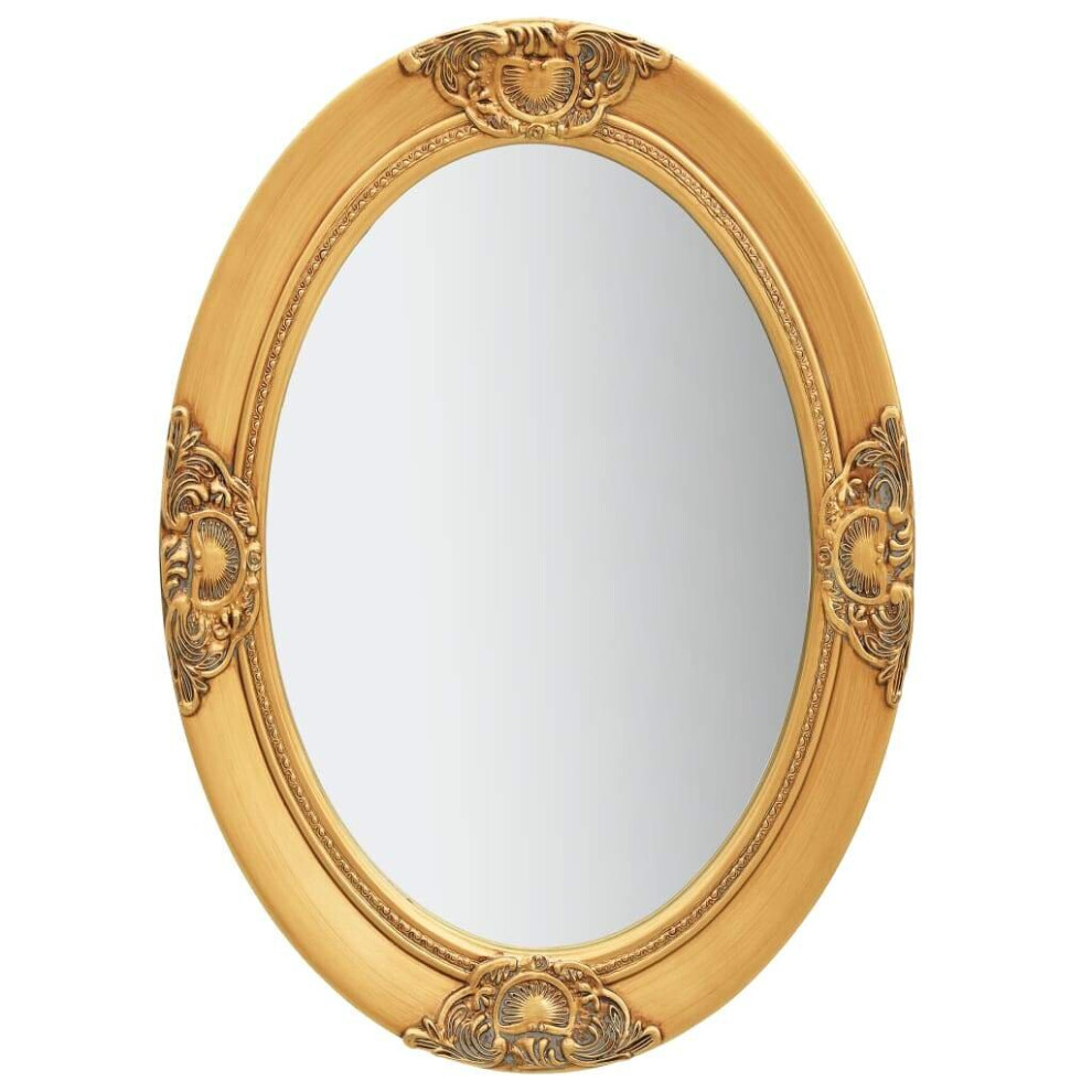 vidaXL Wall Mirror Baroque Style 50x70 cm Gold Hanging Makeup Bathroom Decor