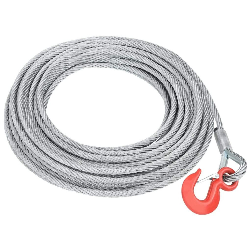 vidaXL Wire Rope Cable 1600kg 20m Elevator Wire Winch Rope for Hoist Grinder