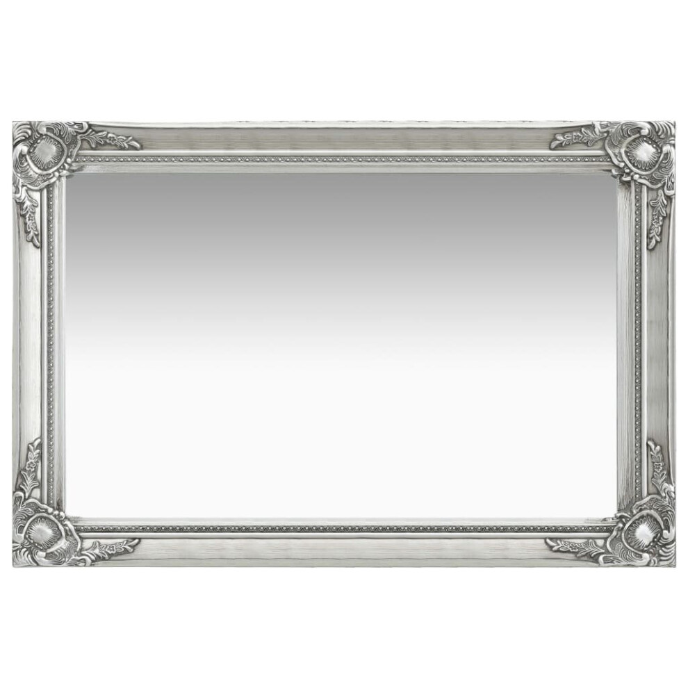 vidaXL Wall Mirror Baroque Style 60x40 cm Silver Hanging Mirror Antique Mirror