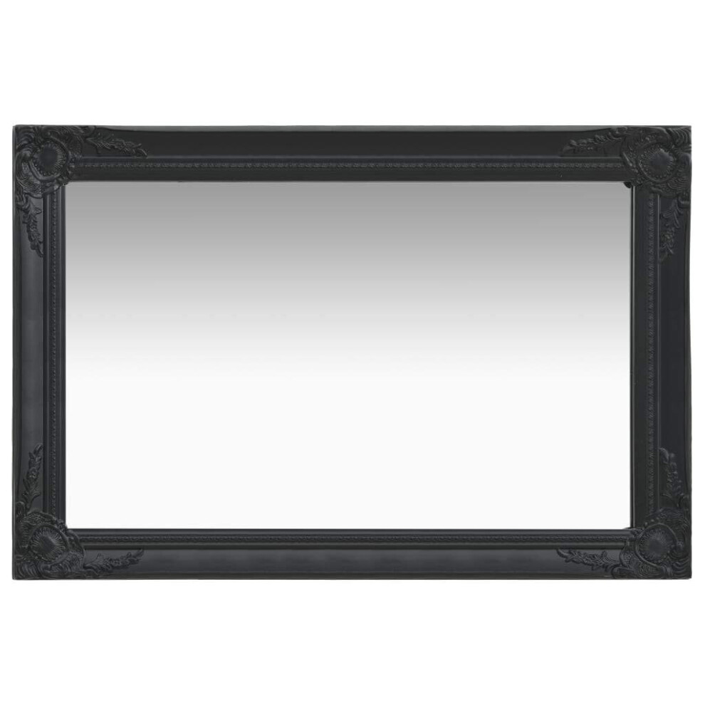 vidaXL Wall Mirror Baroque Style 60x40 cm Black Hanging Mirror Antique Mirror