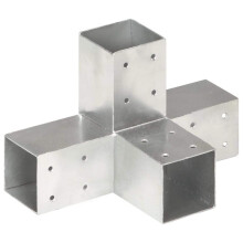 vidaXL Post Connector X Shape Galvanised Metal 71x71mm Wood Beams Shoe Support