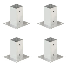 vidaXL 4x Post Anchor Galvanised Metal 71mm Fence Barrier Square Support Base