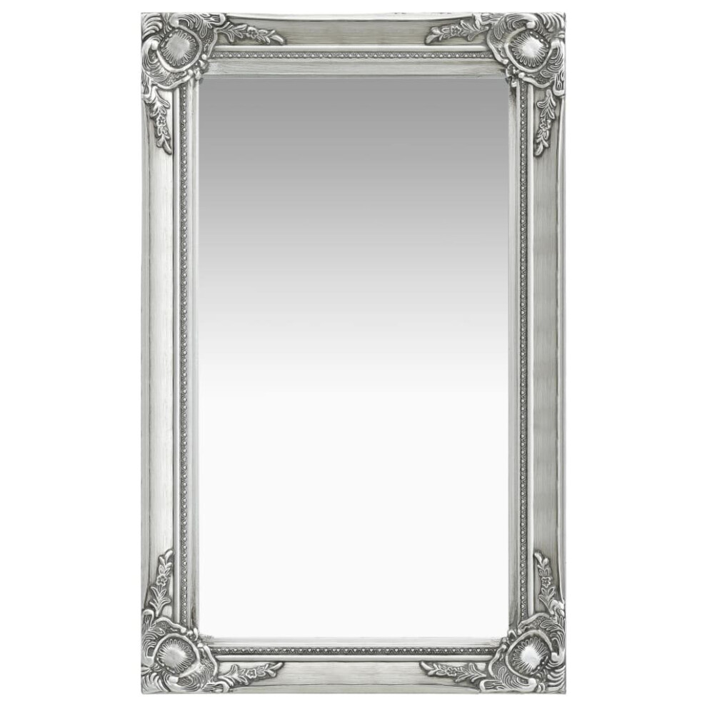 vidaXL Wall Mirror Baroque Style 50x80 cm Silver Hanging Mirror Antique Mirror