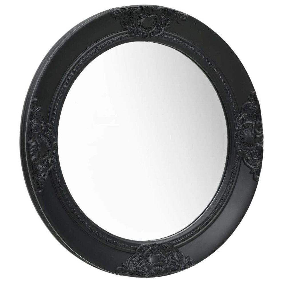 vidaXL Wall Mirror Baroque Style 50 cm Black Hanging Mirror Antique Mirror