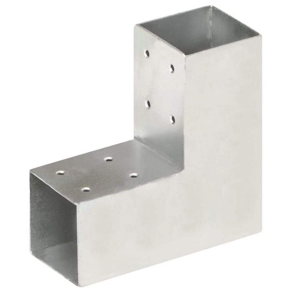 vidaXL Post Connector L Shape Galvanised Metal 71x71mm Wood Beams Shoe Support