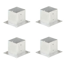 vidaXL 4x Post Anchor Galvanised Metal 141mm Fence Barrier Square Support Base